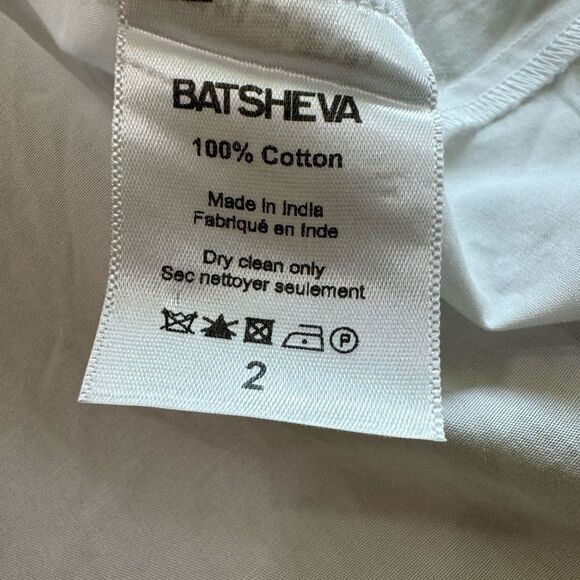 BATSHEVA A-Line Maxi Dress White Size 2 Eyelet Lace Ruffle‎ Corset Shape Bodice - Picture 11 of 15